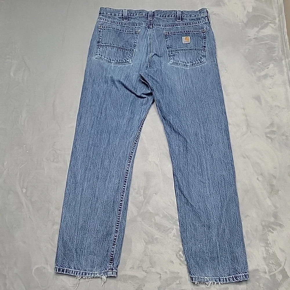 Carhartt Jeans Mens 36x32 Blue Relaxed Fit Workwear‎ Denim Pants BD5119-M Work
